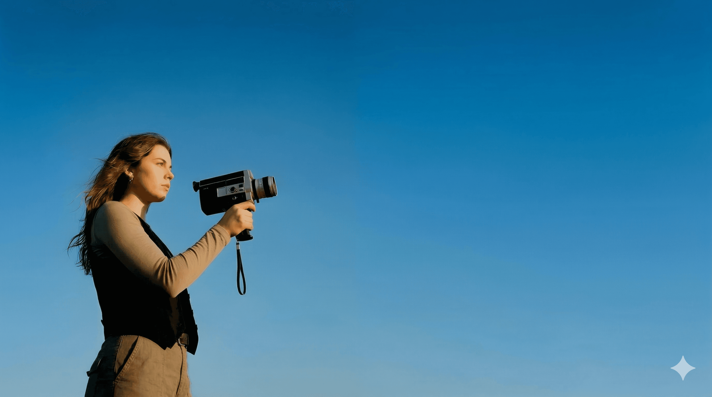 Filmmaker using a camera